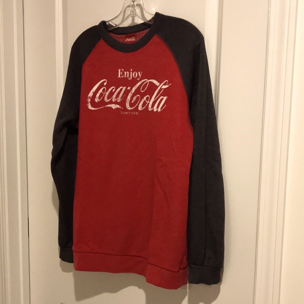 Unisex Vintage Coca-Cola Red and Dark Gray Raglan Sweatshirt
